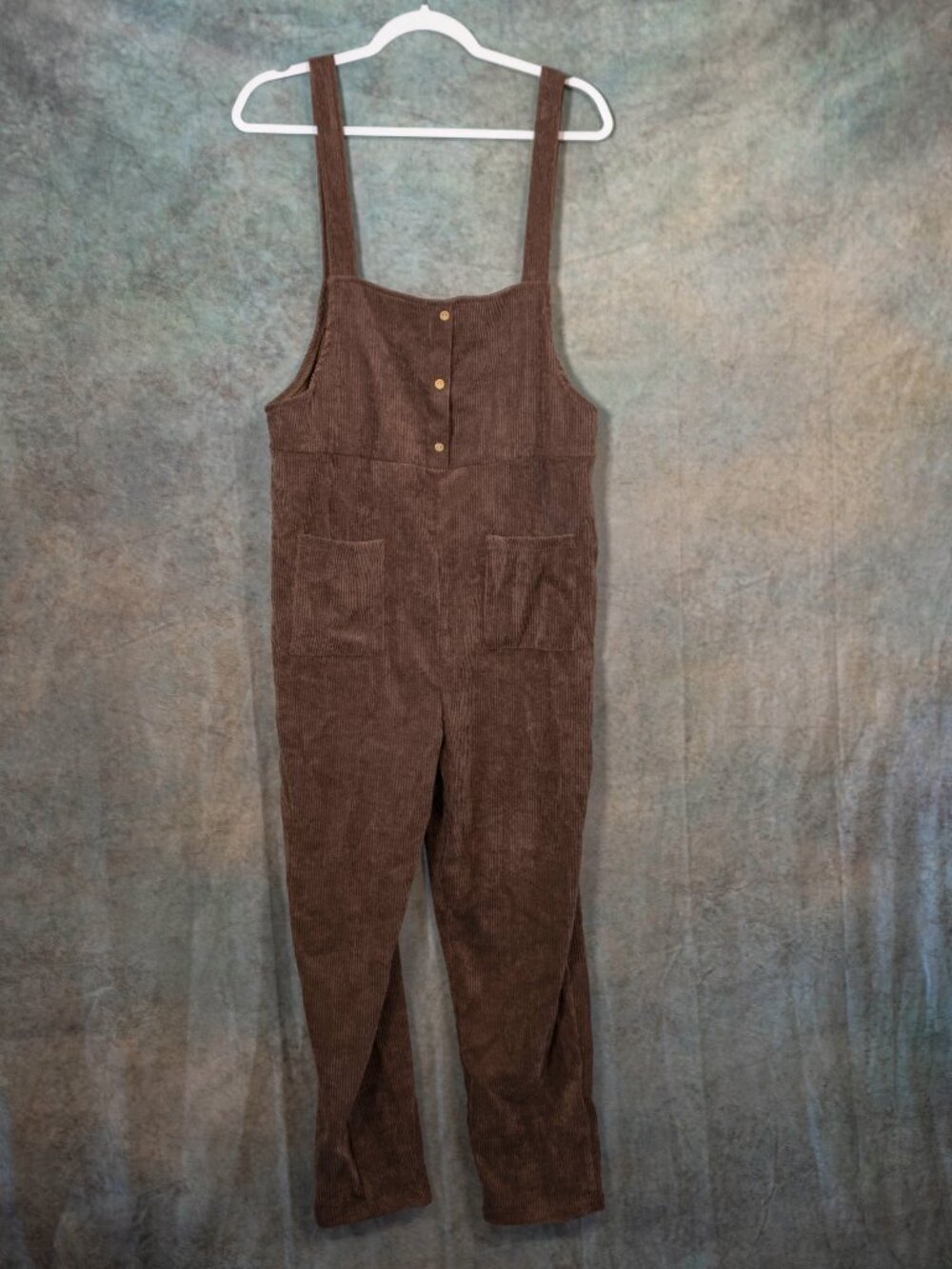 NWT Romwe Brown Corduroy Overalls with Pockets - Medium